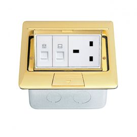 ElectroBox Pop-up Cover Streamlined 4-Port Floor Box