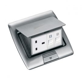 ElectroBox Pop-up Cover Arch-lined 4-Port Floor Box