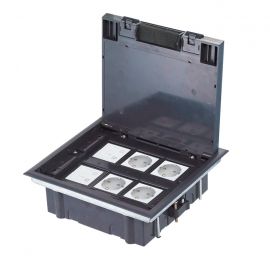 ElectroBox Open Cover Plastic 12-Port Floor Box