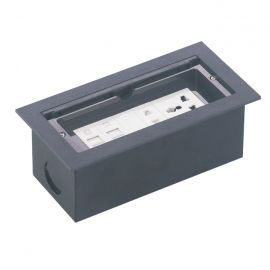ElectroBox Open Hidden Cover Plastic 6-Port Floor Box