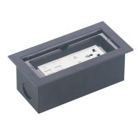 ElectroBox Open Hidden Cover Plastic 6-Port Floor Box
